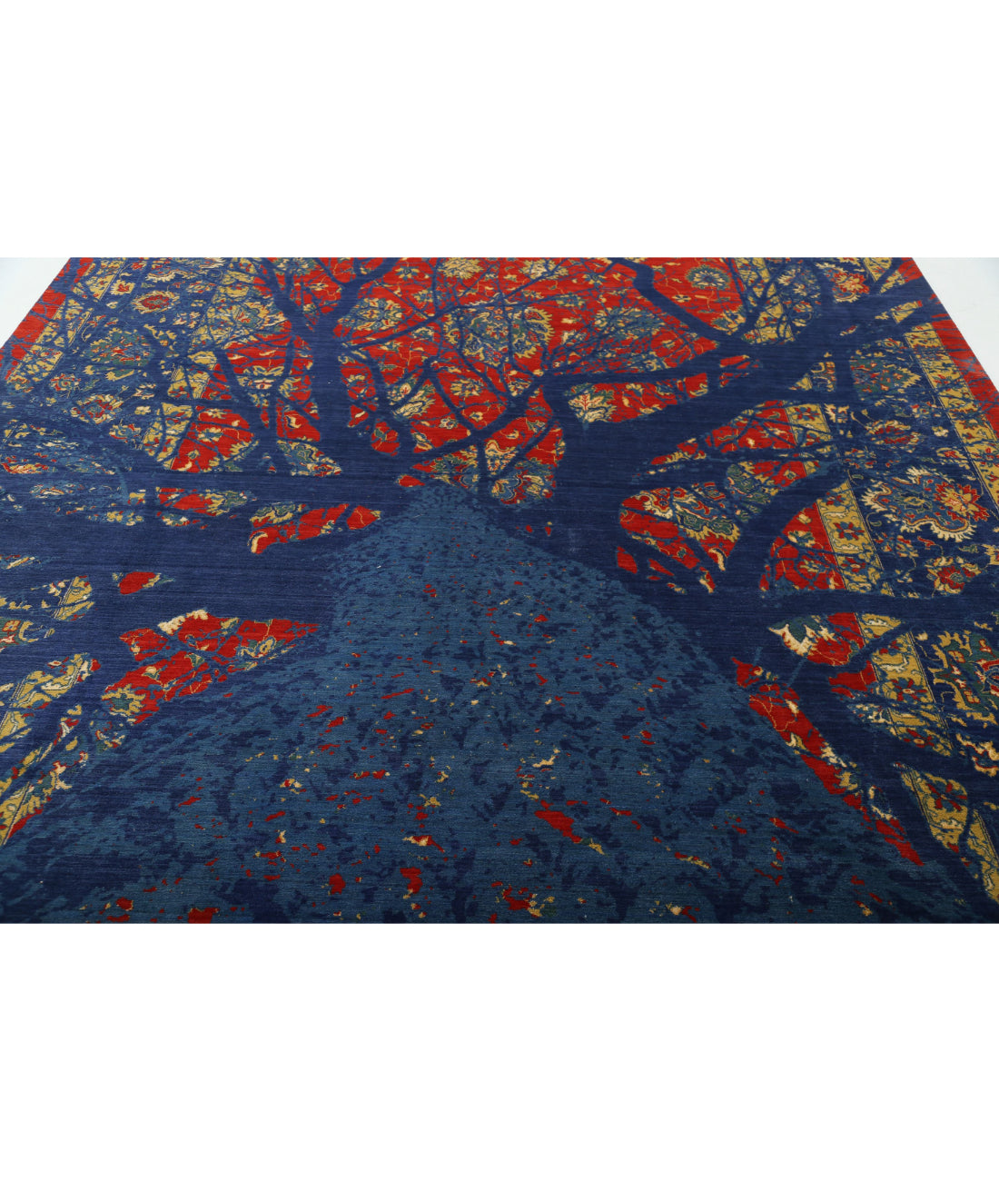 Gulshan Wool & Bamboo Silk Rug - 8'11'' x 12'4'' 8'11'' x 12'4'' (268 X 370) / Red / Blue