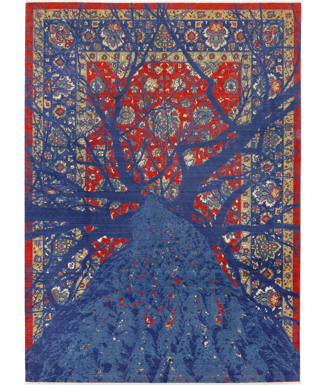 Gulshan Wool &amp; Bamboo Silk Rug - 8&#39;11&#39;&#39; x 12&#39;4&#39;&#39; 8&#39;11&#39;&#39; x 12&#39;4&#39;&#39; (268 X 370) / Red / Blue