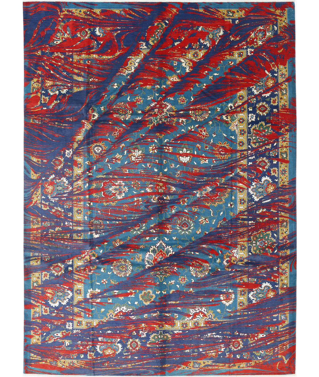 Gulshan Wool &amp; Bamboo Silk Rug - 8&#39;10&#39;&#39; x 12&#39;3&#39;&#39; 8&#39;10&#39;&#39; x 12&#39;3&#39;&#39; (265 X 368) / Red / Blue