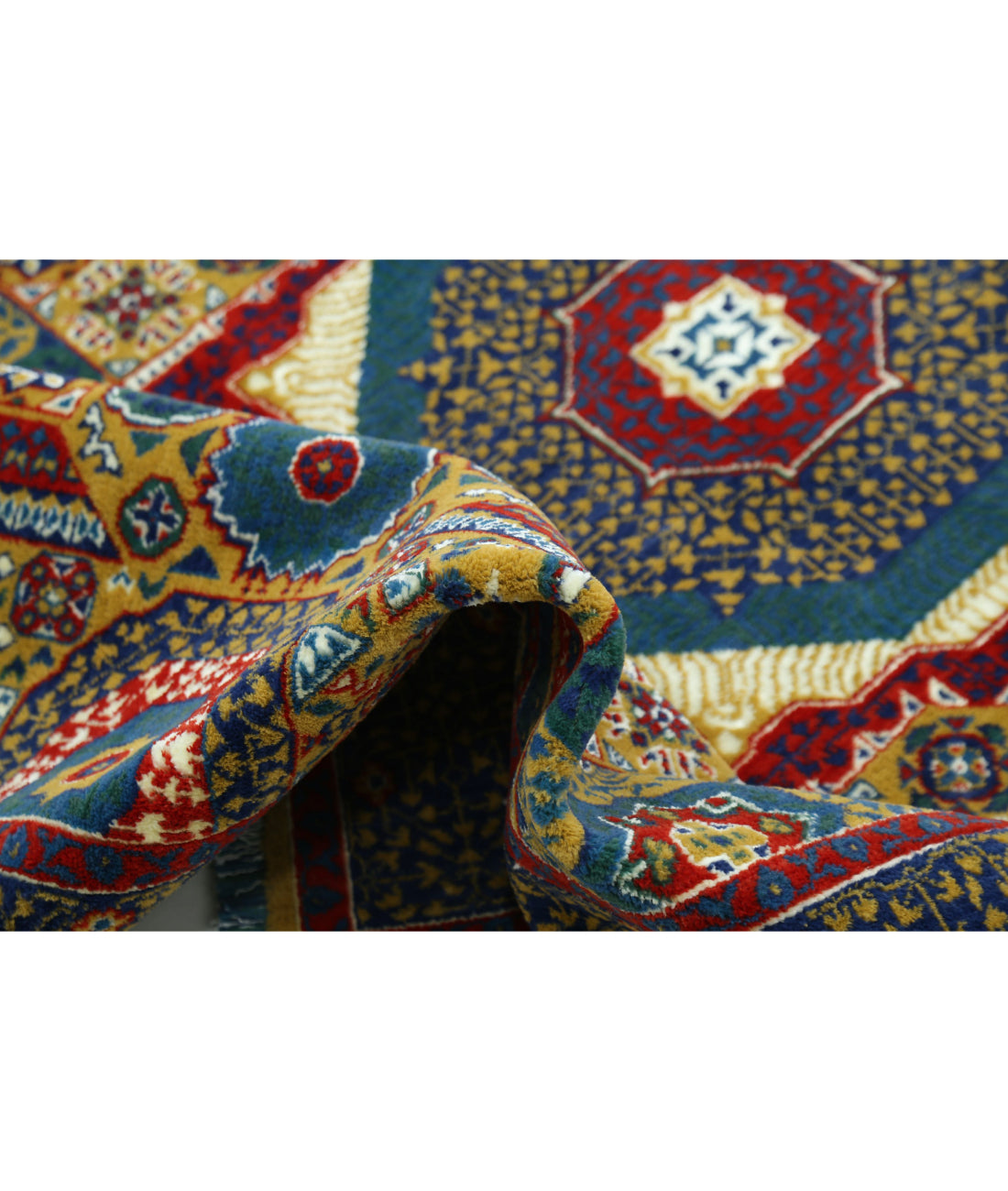 Gulshan Wool & Bamboo Silk Rug - 3'10'' x 6'0'' 3'10'' x 6'0'' (115 X 180) / Gold / Blue