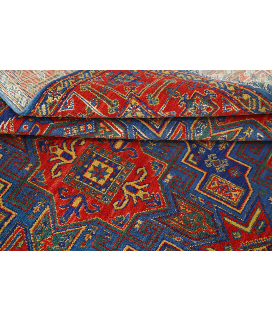 Gulshan Wool & Bamboo Silk Rug - 3'10'' x 6'0'' 3'10'' x 6'0'' (115 X 180) / Blue / Red