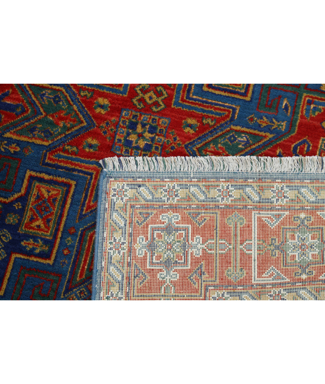 Gulshan Wool & Bamboo Silk Rug - 3'10'' x 6'0'' 3'10'' x 6'0'' (115 X 180) / Blue / Red