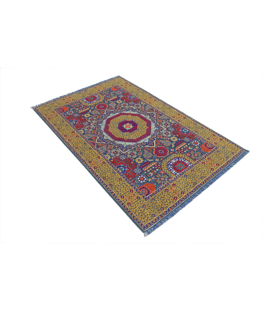 Gulshan Wool & Bamboo Silk Rug - 3'10'' x 6'0'' 3'10'' x 6'0'' (115 X 180) / Green / Gold