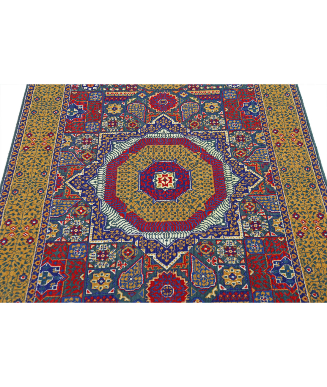 Gulshan Wool & Bamboo Silk Rug - 3'10'' x 6'0'' 3'10'' x 6'0'' (115 X 180) / Green / Gold