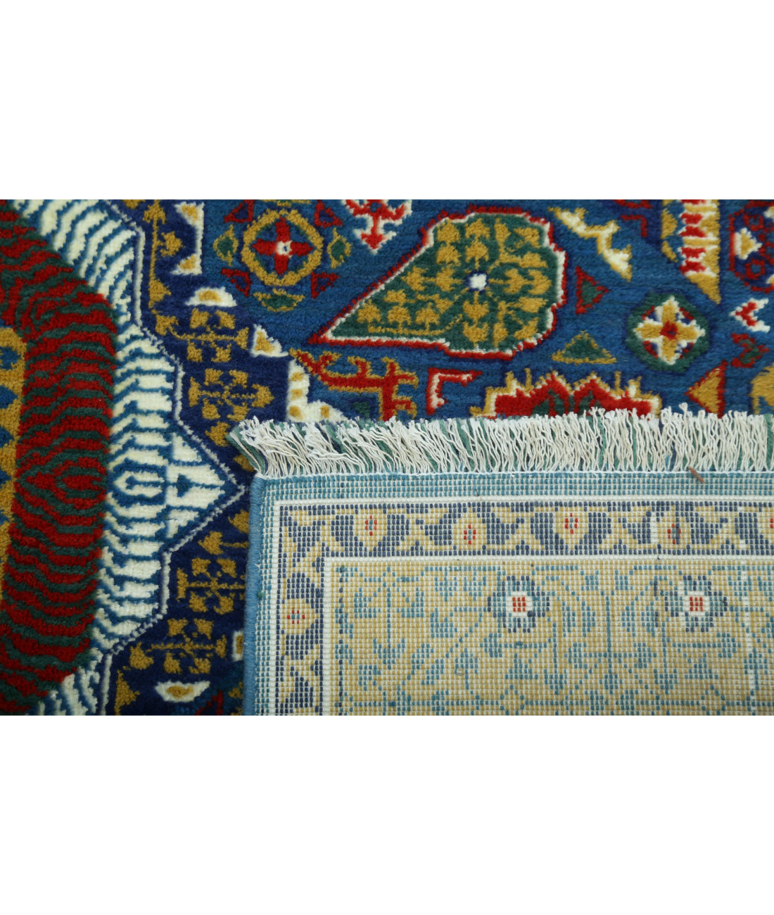 Gulshan Wool & Bamboo Silk Rug - 3'10'' x 6'0'' 3'10'' x 6'0'' (115 X 180) / Blue / Gold