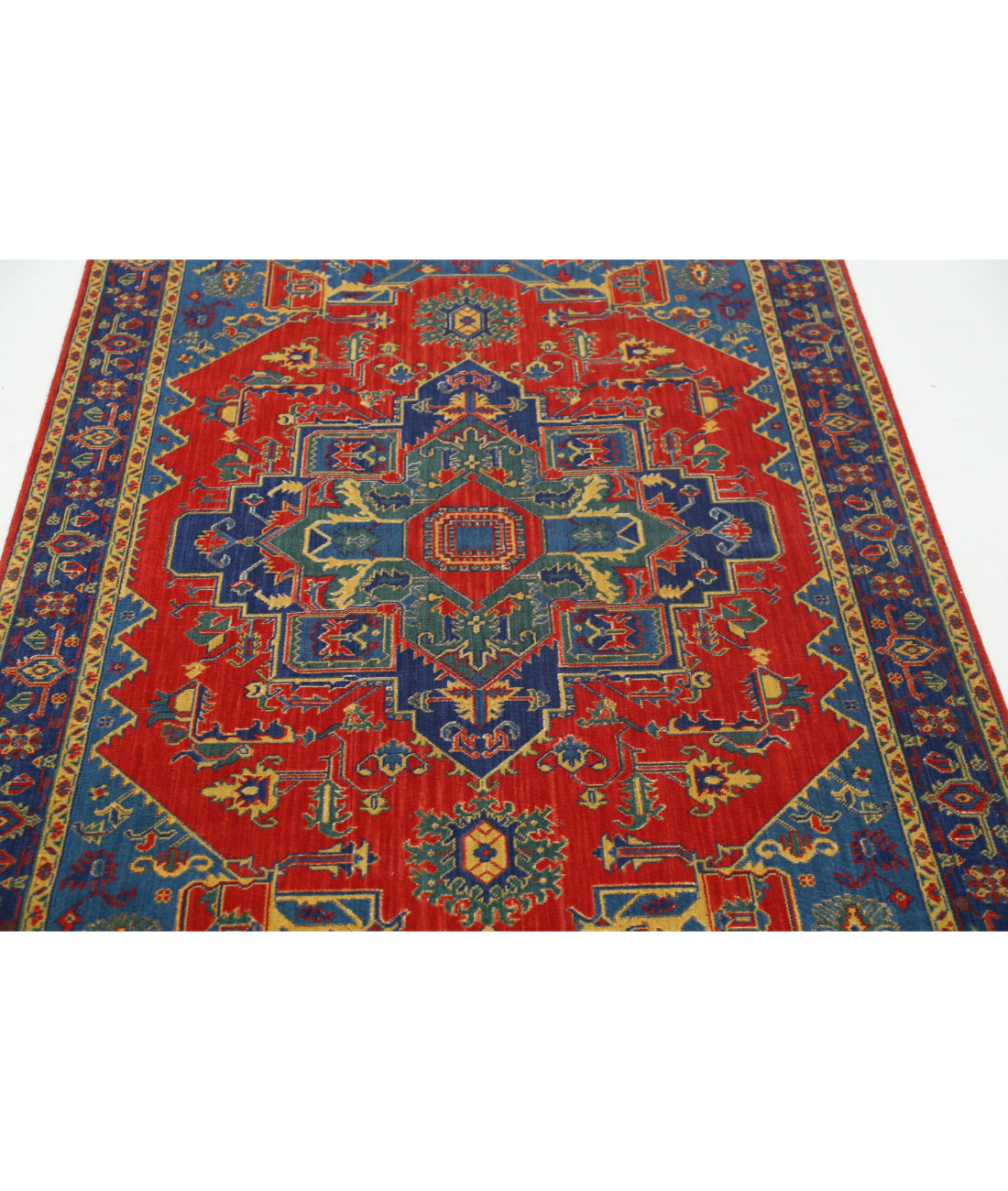 Gulshan Wool & Bamboo Silk Rug - 3'10'' x 6'0'' 3'10'' x 6'0'' (115 X 180) / Red / Blue