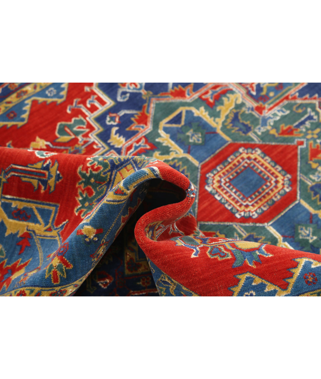 Gulshan Wool & Bamboo Silk Rug - 3'10'' x 6'0'' 3'10'' x 6'0'' (115 X 180) / Red / Blue