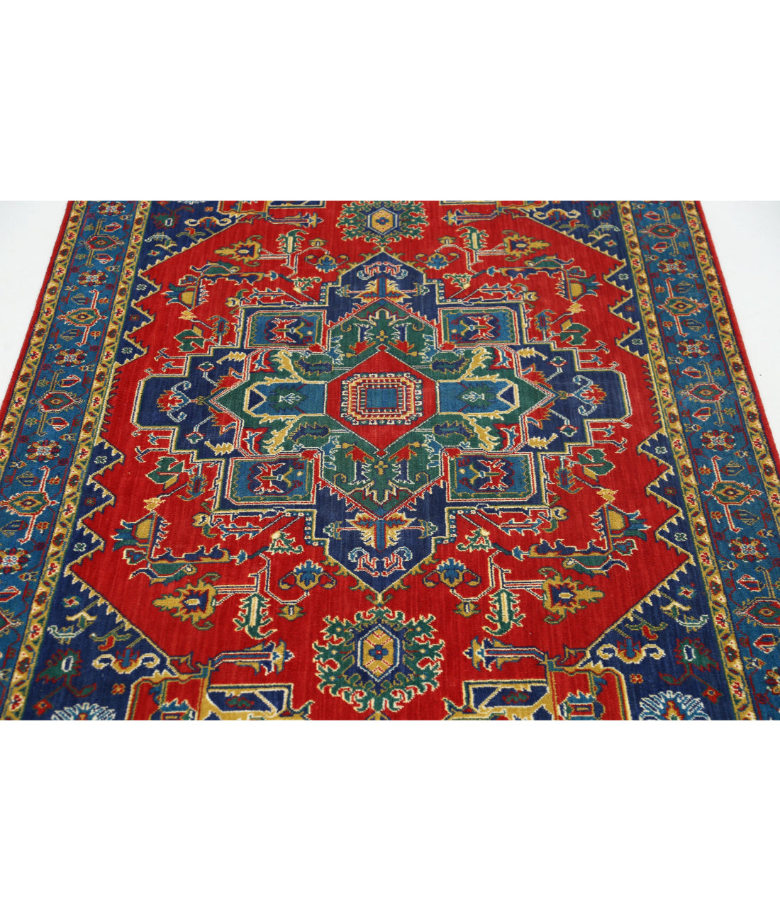 Gulshan Wool & Bamboo Silk Rug - 3'10'' x 6'0'' 3'10'' x 6'0'' (115 X 180) / Red / Blue