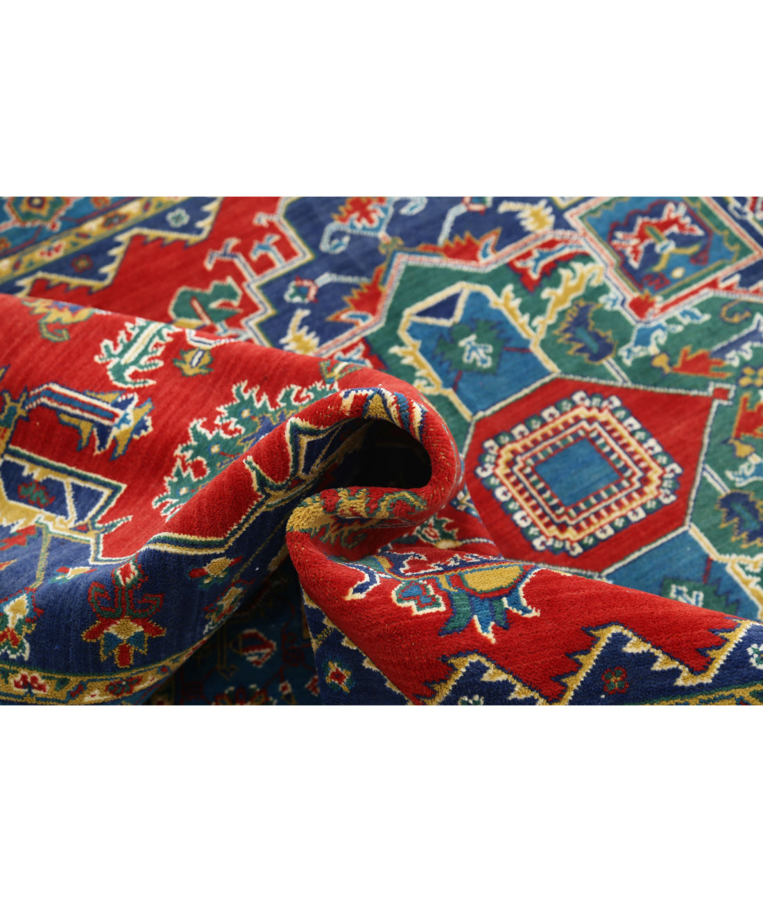 Gulshan Wool & Bamboo Silk Rug - 3'10'' x 6'0'' 3'10'' x 6'0'' (115 X 180) / Red / Blue