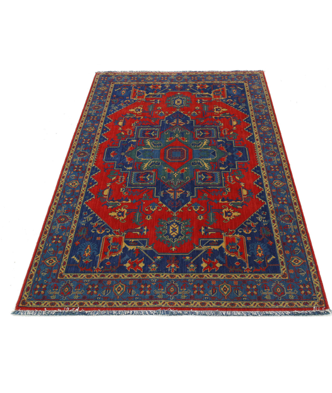 Gulshan Wool Rug - 3'10'' x 6'0'' 3'10'' x 6'0'' (115 X 180) / Blue / Red