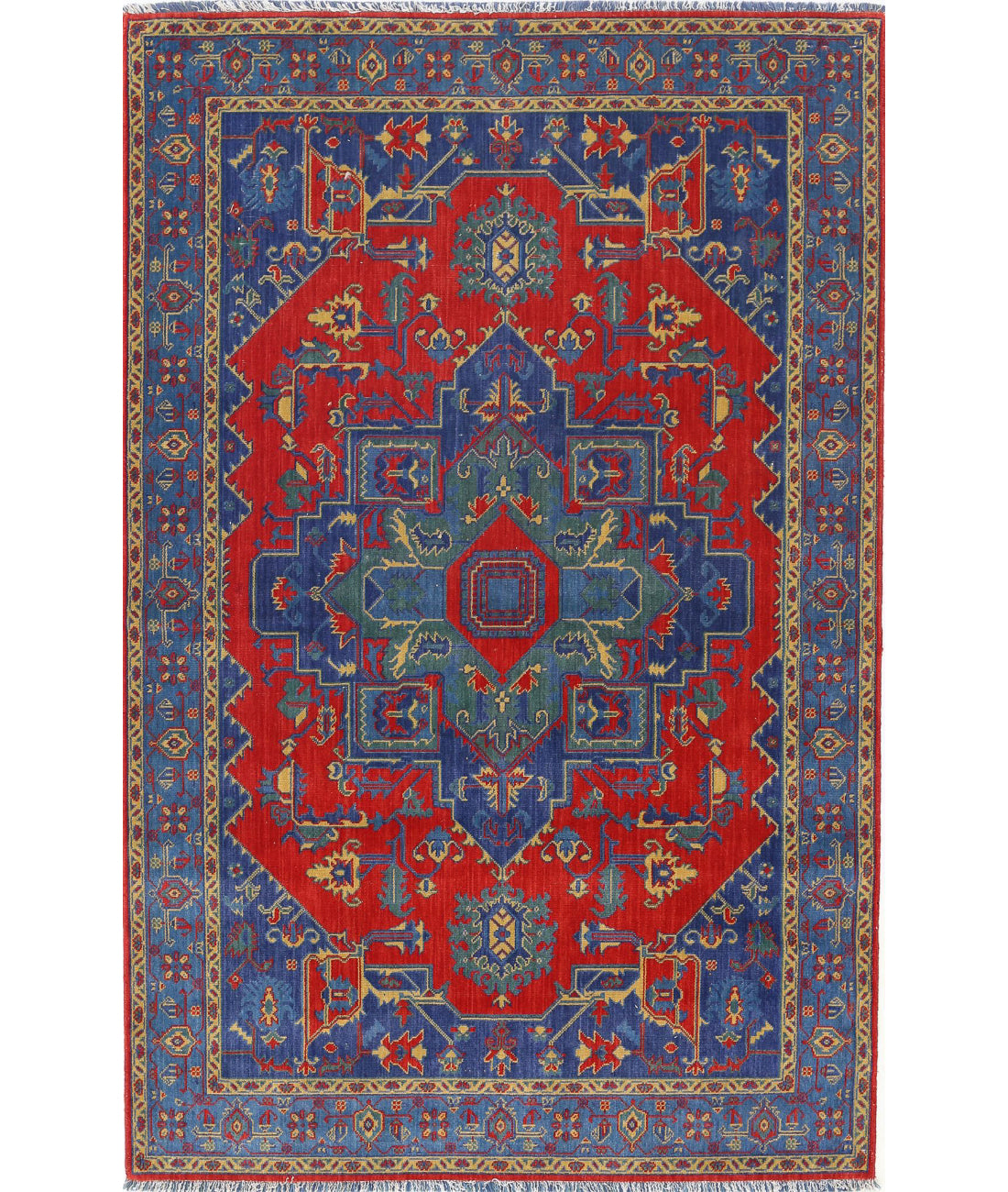 Gulshan Wool Rug - 3'10'' x 6'0'' 3'10'' x 6'0'' (115 X 180) / Blue / Red
