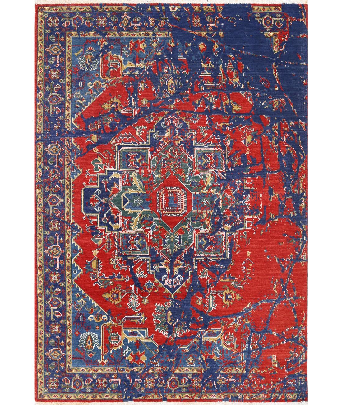 Gulshan Wool &amp; Bamboo Silk Rug - 3&#39;11&#39;&#39; x 5&#39;9&#39;&#39; 3&#39;11&#39;&#39; x 5&#39;9&#39;&#39; (118 X 173) / Red / Blue