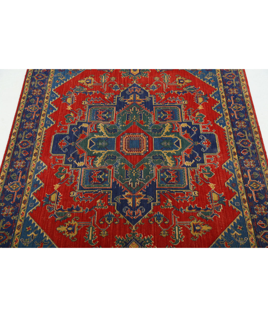 Gulshan Wool & Bamboo Silk Rug - 3'1'' x 6'1'' 3'1'' x 6'1'' (93 X 183) / Red / Blue