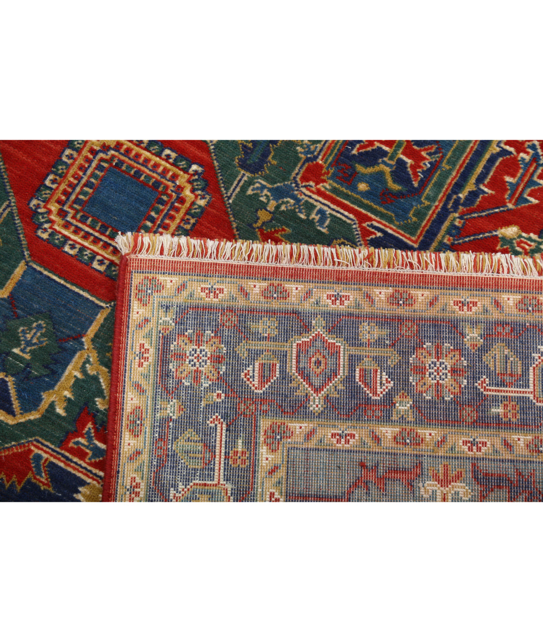 Gulshan Wool & Bamboo Silk Rug - 3'1'' x 6'1'' 3'1'' x 6'1'' (93 X 183) / Red / Blue