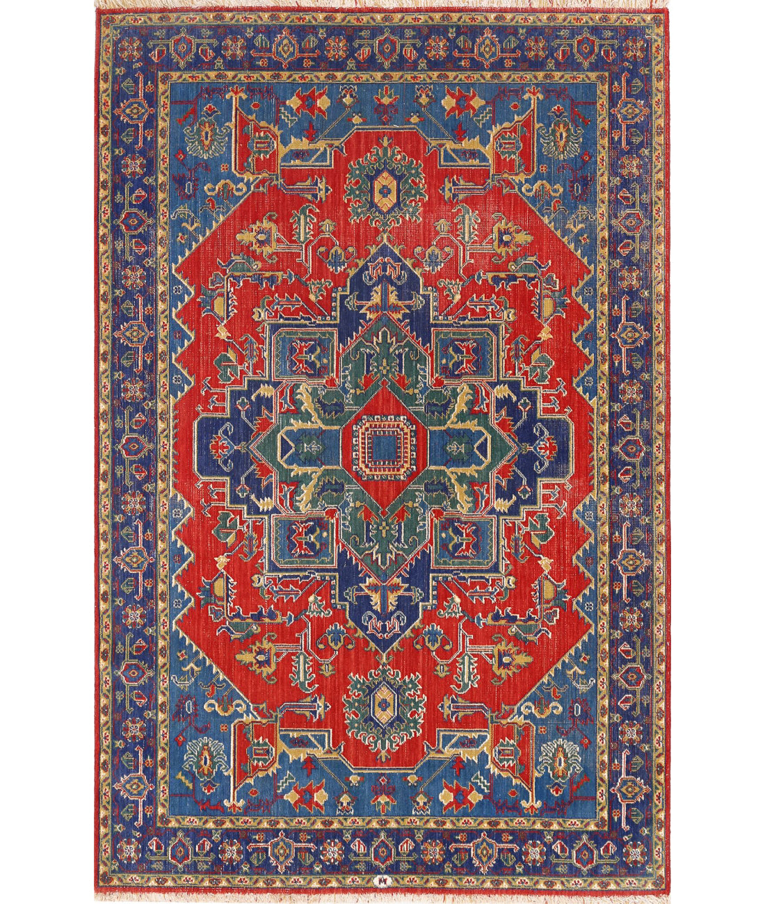 Gulshan Wool &amp; Bamboo Silk Rug - 3&#39;1&#39;&#39; x 6&#39;1&#39;&#39; 3&#39;1&#39;&#39; x 6&#39;1&#39;&#39; (93 X 183) / Red / Blue