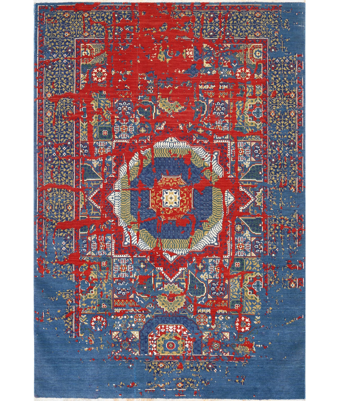 Gulshan Wool &amp; Bamboo Silk Rug - 3&#39;11&#39;&#39; x 5&#39;9&#39;&#39; 3&#39;11&#39;&#39; x 5&#39;9&#39;&#39; (118 X 173) / Blue / Red
