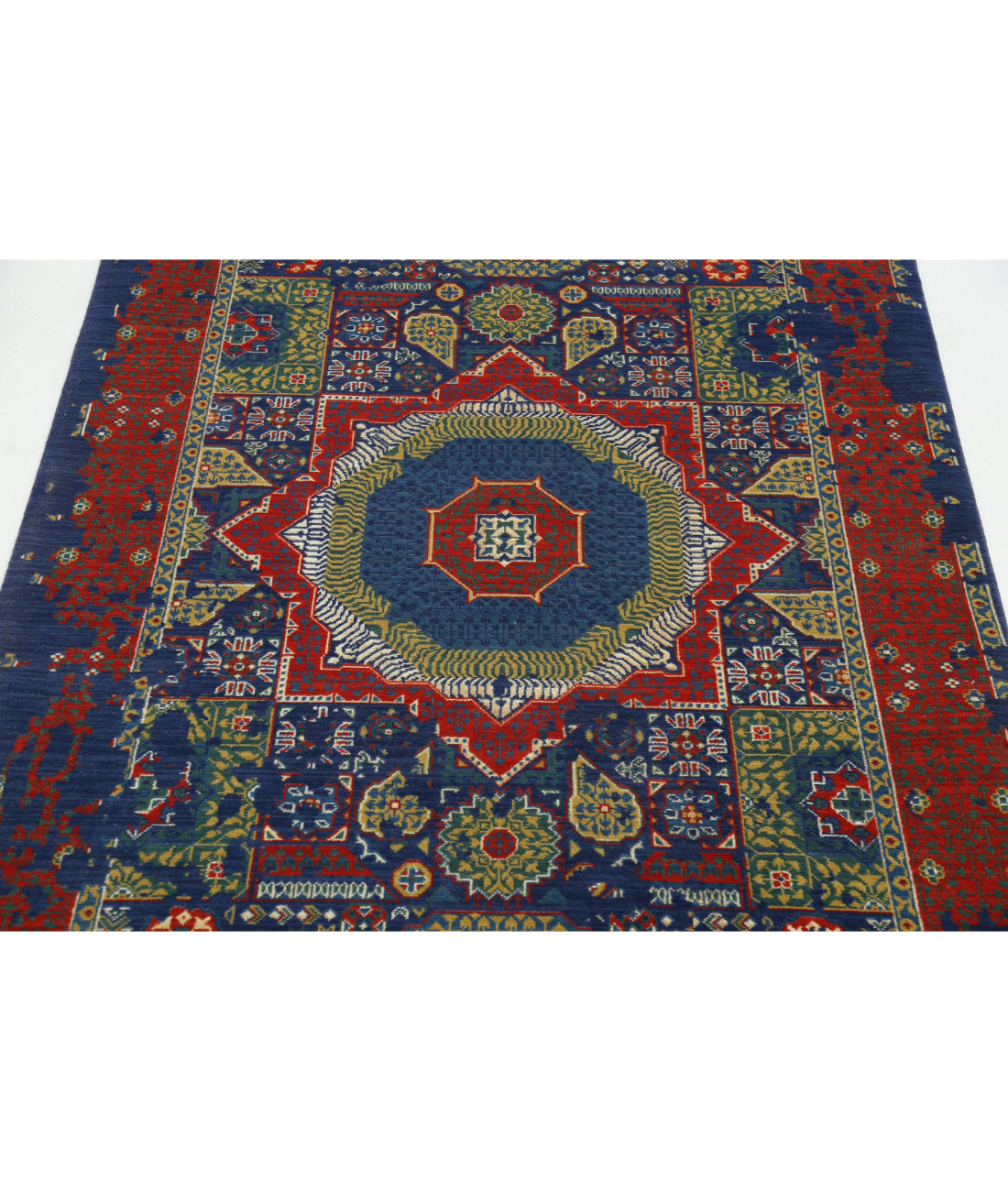Gulshan Wool & Bamboo Silk Rug - 4'0'' x 5'9'' 4'0'' x 5'9'' (120 X 173) / Blue / Blue