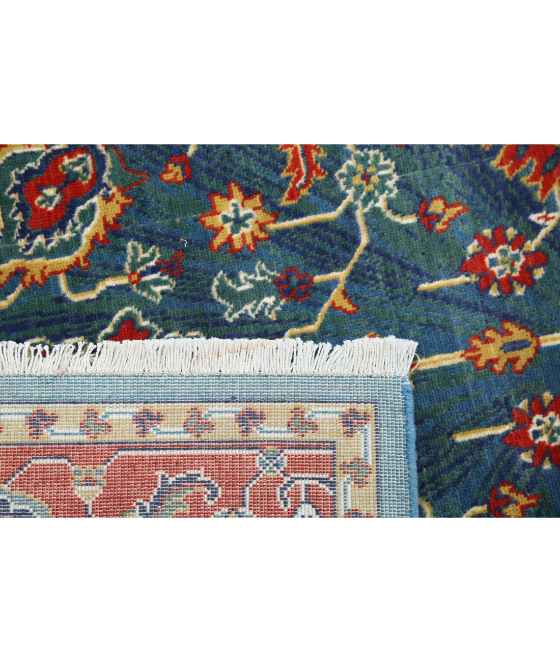 Gulshan Wool & Bamboo Silk Rug - 3'11'' x 5'10'' 3'11'' x 5'10'' (118 X 175) / Blue / Red