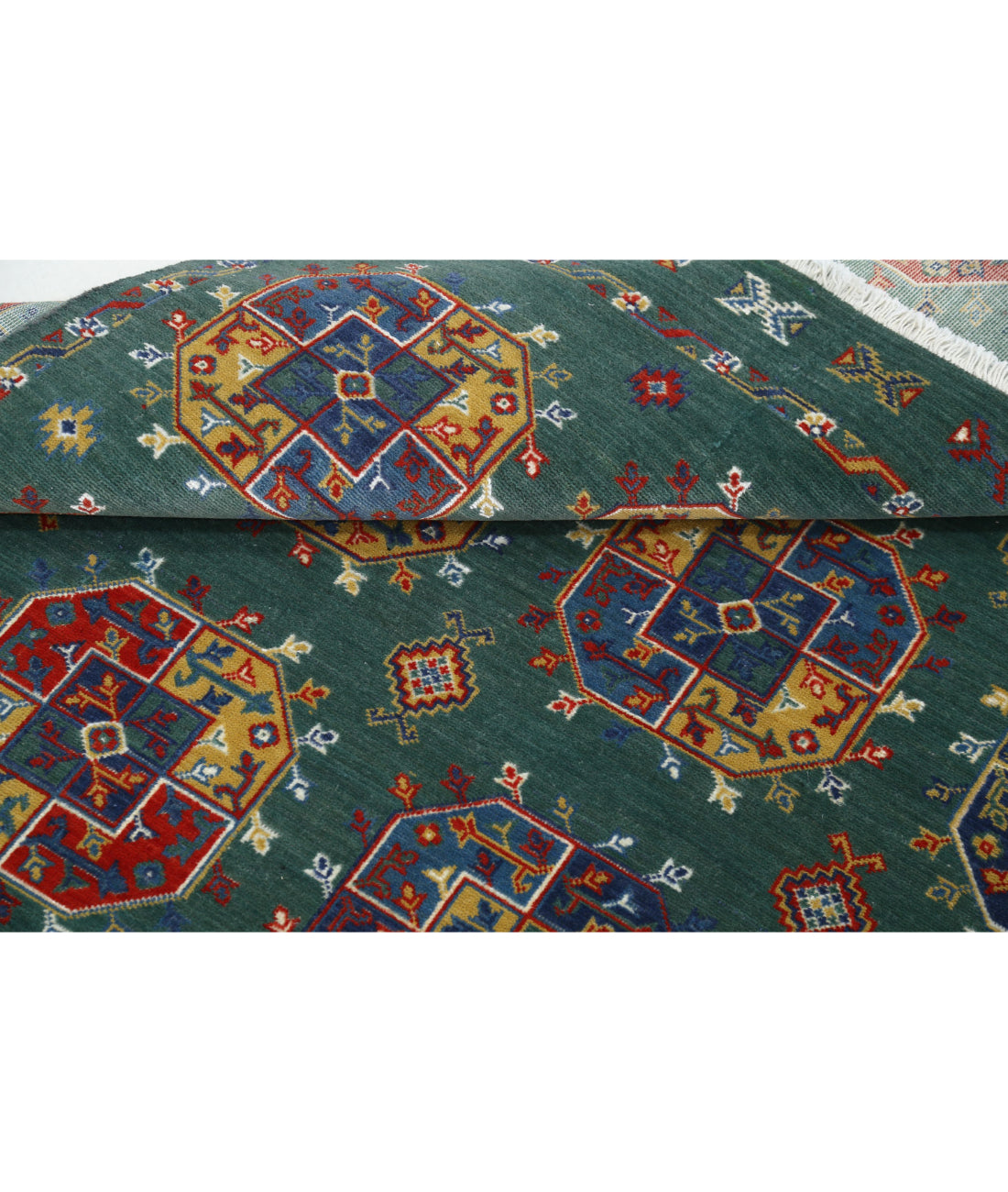 Gulshan Wool & Bamboo Silk Rug - 4'0'' x 5'10'' 4'0'' x 5'10'' (120 X 175) / Green / Blue