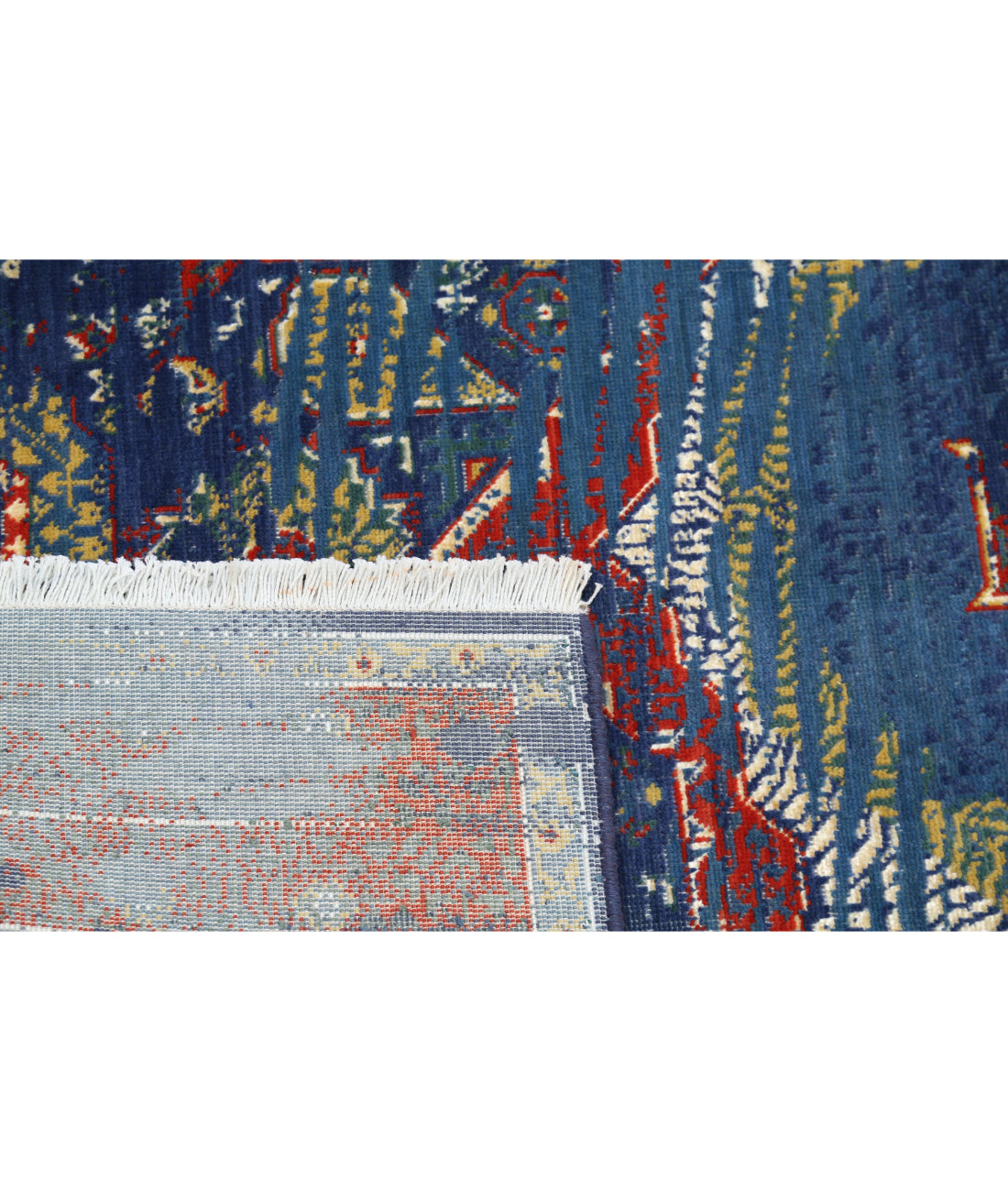 Gulshan Wool & Bamboo Silk Rug - 3'11'' x 5'9'' 3'11'' x 5'9'' (118 X 173) / Blue / Red
