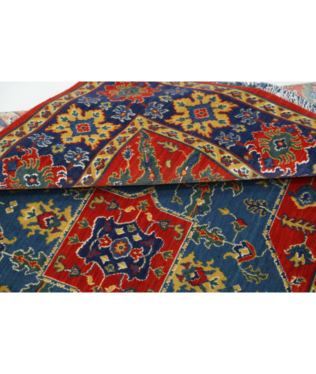 Gulshan Wool & Bamboo Silk Rug - 3'10'' x 6'0'' 3'10'' x 6'0'' (115 X 180) / Red / Blue