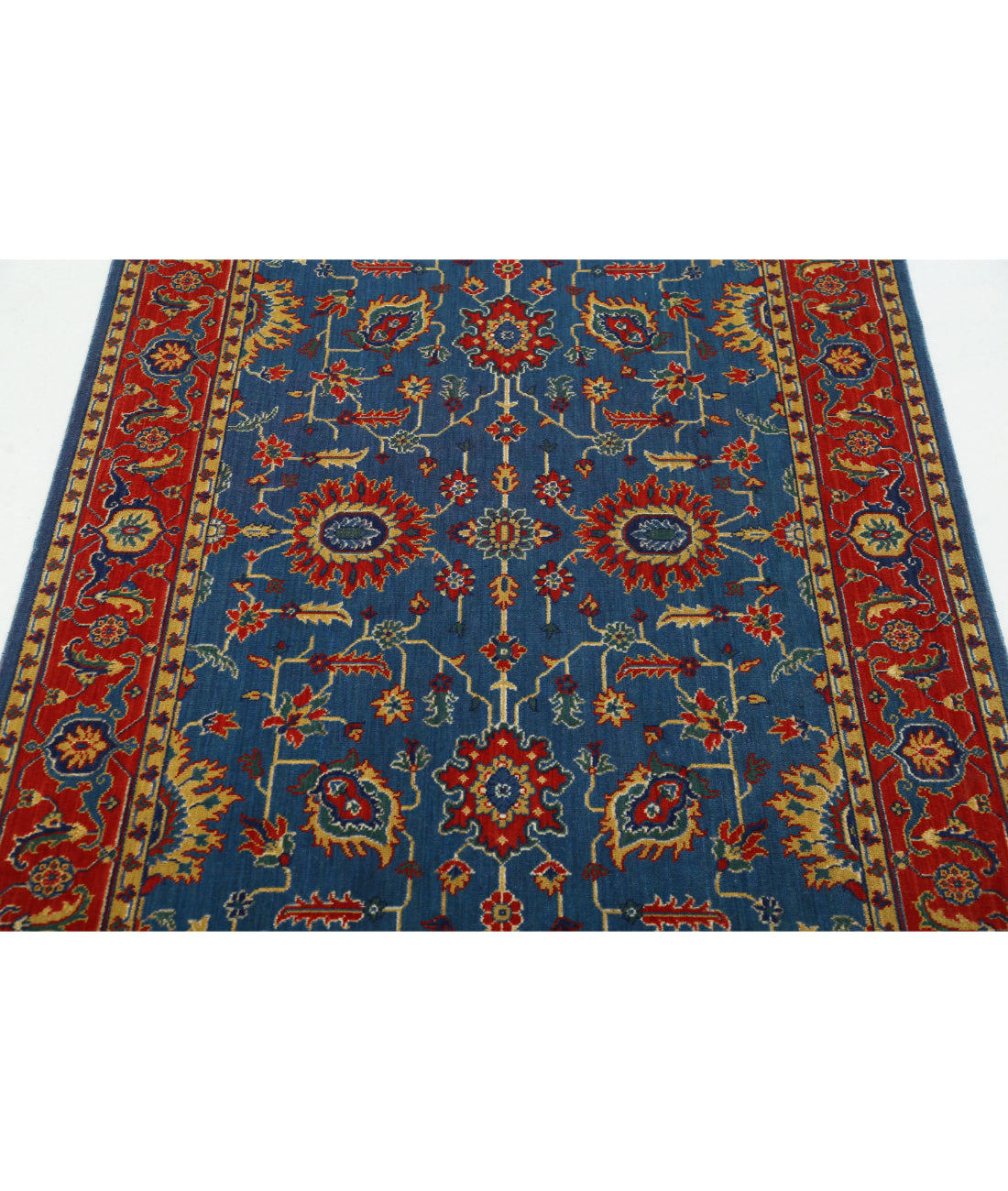 Gulshan Wool & Bamboo Silk Rug - 3'10'' x 6'1'' 3'10'' x 6'1'' (115 X 183) / Blue / Red