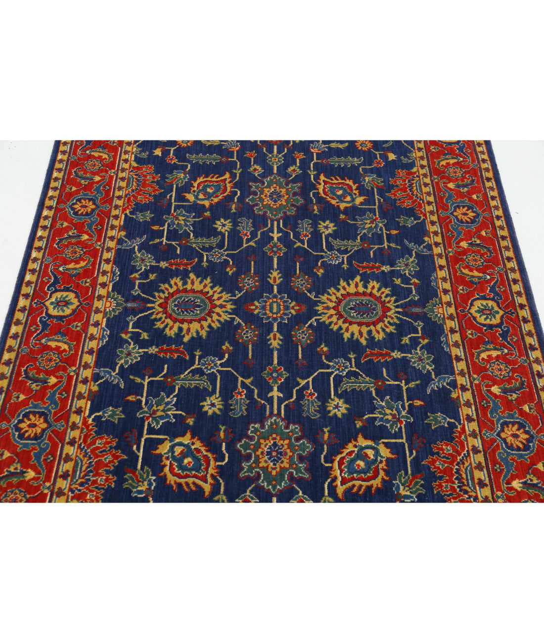 Gulshan Wool & Bamboo Silk Rug - 3'10'' x 6'1'' 3'10'' x 6'1'' (115 X 183) / Blue / Red