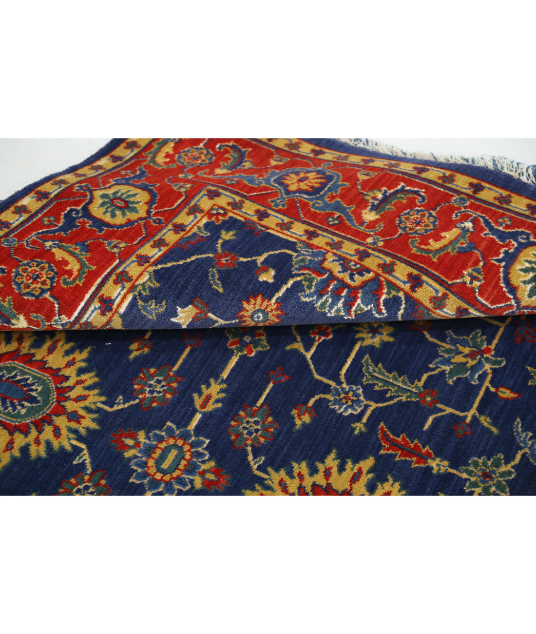Gulshan Wool & Bamboo Silk Rug - 3'10'' x 6'1'' 3'10'' x 6'1'' (115 X 183) / Blue / Red