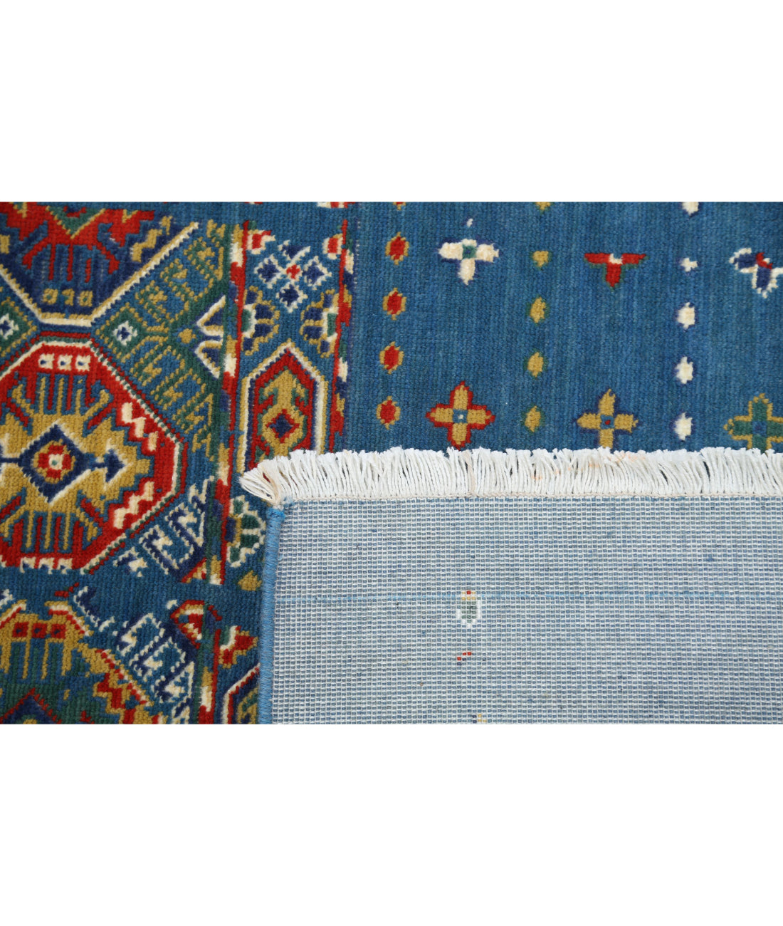 Gulshan Wool & Bamboo Silk Rug - 4'0'' x 5'9'' 4'0'' x 5'9'' (120 X 173) / Blue / Red
