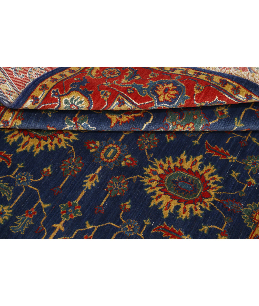 Gulshan Wool & Bamboo Silk Rug - 3'10'' x 6'1'' 3'10'' x 6'1'' (115 X 183) / Blue / Red