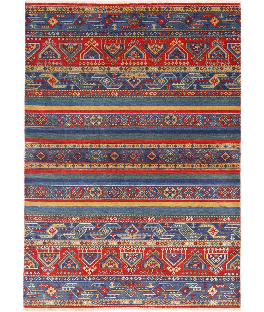 Gulshan Wool &amp; Bamboo Silk Rug - 4&#39;0&#39;&#39; x 5&#39;10&#39;&#39; 4&#39;0&#39;&#39; x 5&#39;10&#39;&#39; (120 X 175) / Red / Blue
