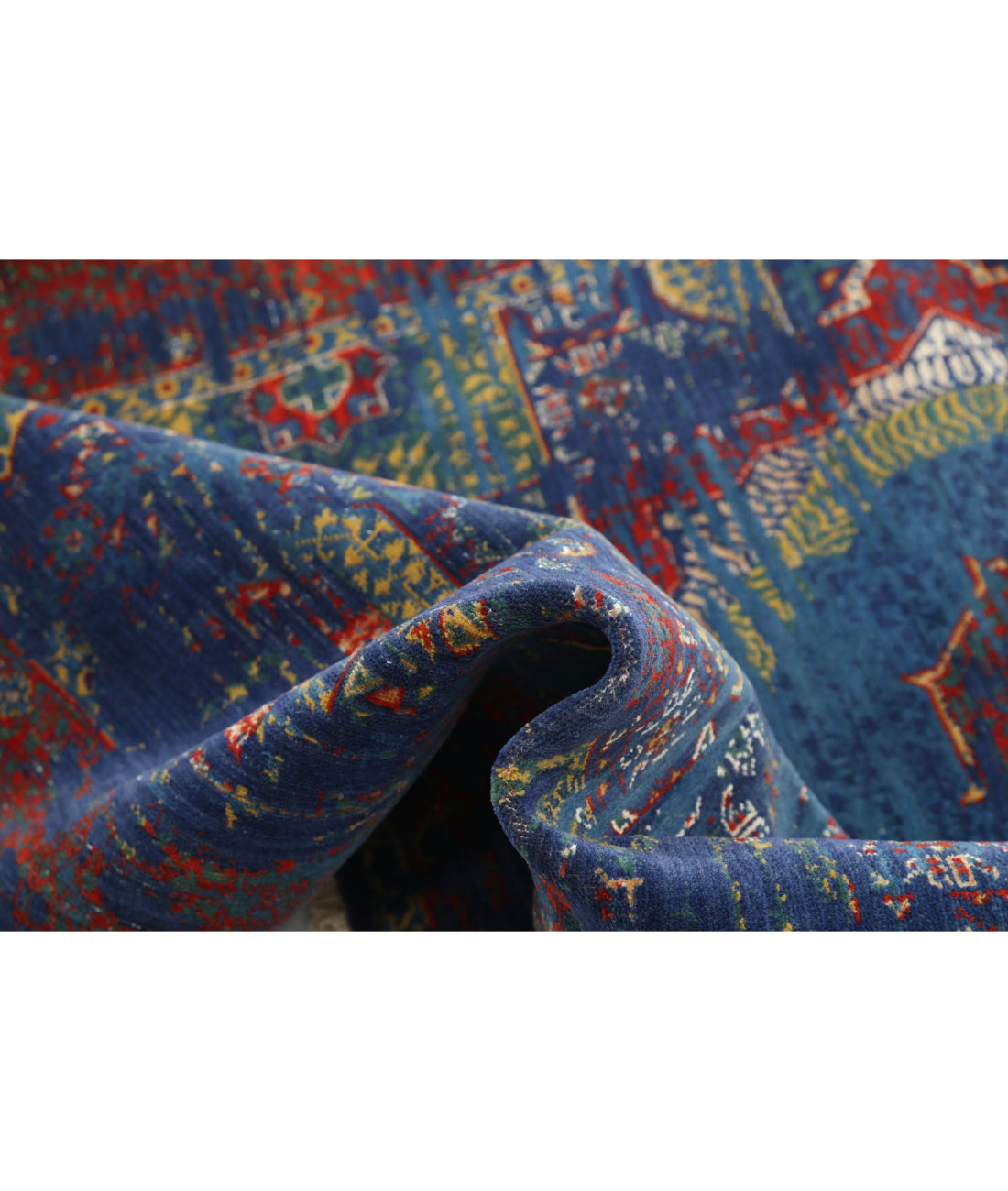 Gulshan Wool & Bamboo Silk Rug - 3'11'' x 5'10'' 3'11'' x 5'10'' (118 X 175) / Green / Red