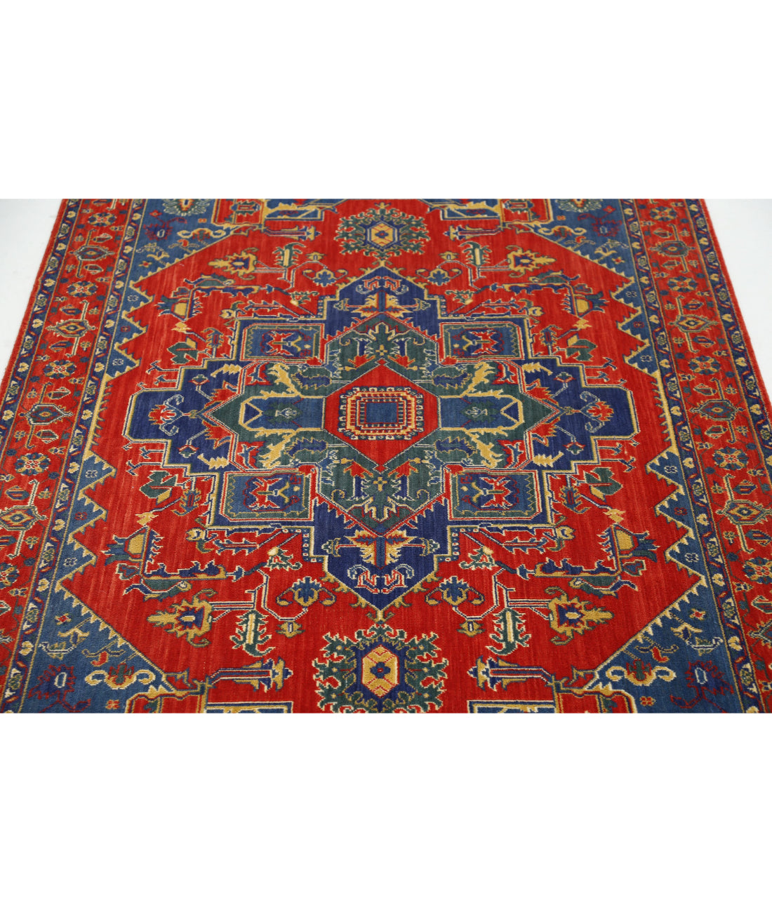 Gulshan Wool & Bamboo Silk Rug - 3'1'' x 6'0'' 3'1'' x 6'0'' (93 X 180) / Red / Blue