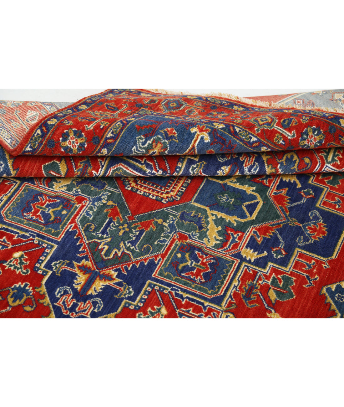 Gulshan Wool & Bamboo Silk Rug - 3'1'' x 6'0'' 3'1'' x 6'0'' (93 X 180) / Red / Blue