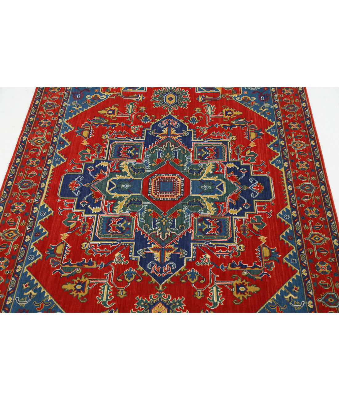Gulshan Wool & Bamboo Silk Rug - 3'10'' x 6'0'' 3'10'' x 6'0'' (115 X 180) / Red / Blue