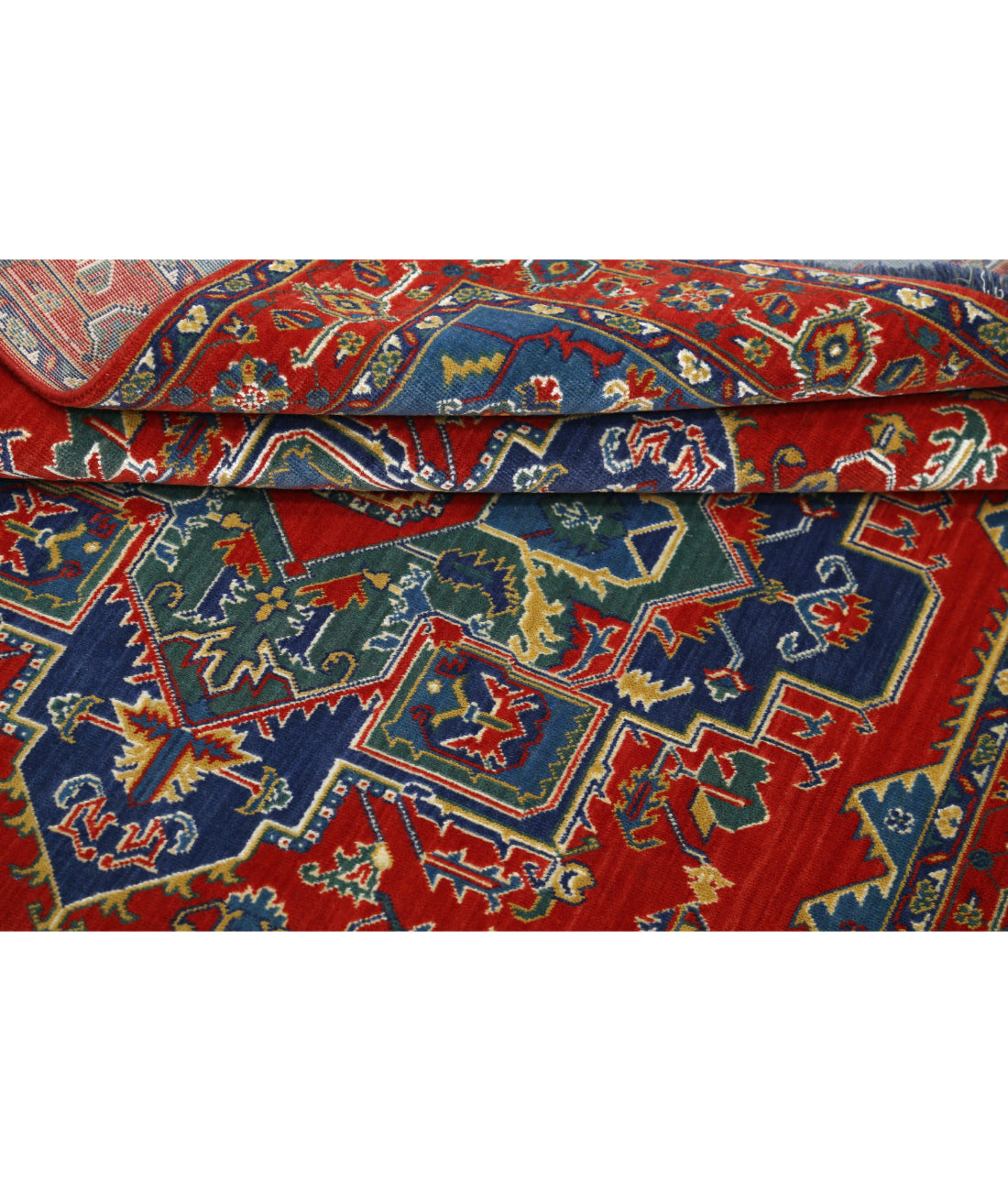 Gulshan Wool & Bamboo Silk Rug - 3'10'' x 6'0'' 3'10'' x 6'0'' (115 X 180) / Red / Blue