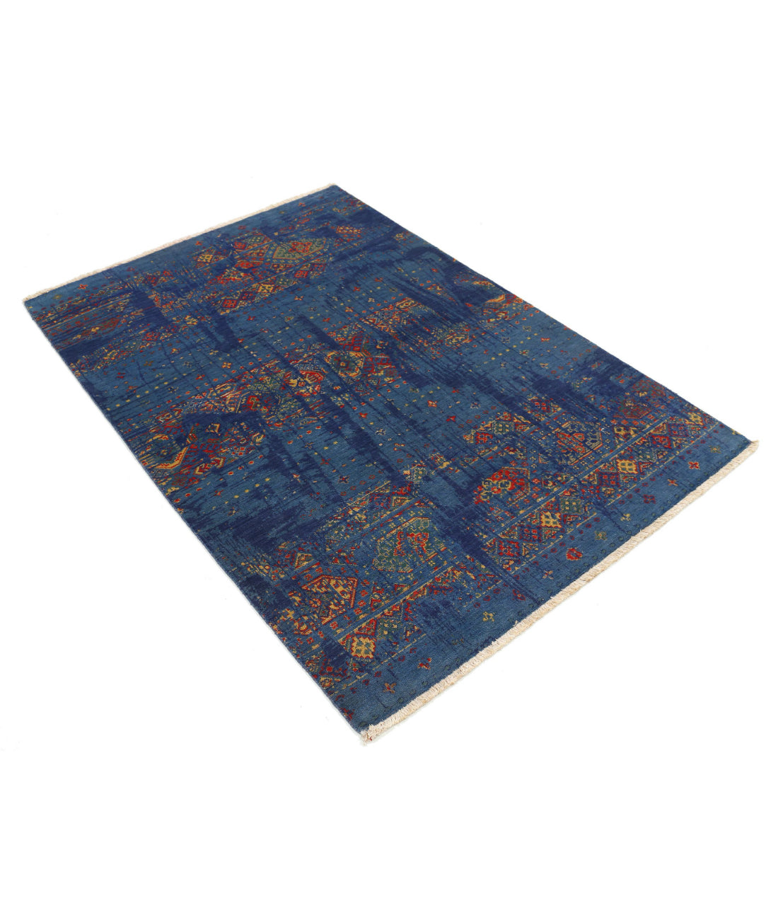 Alfombra Gulshan de lana y seda de bambú - 4'0'' x 5'10''