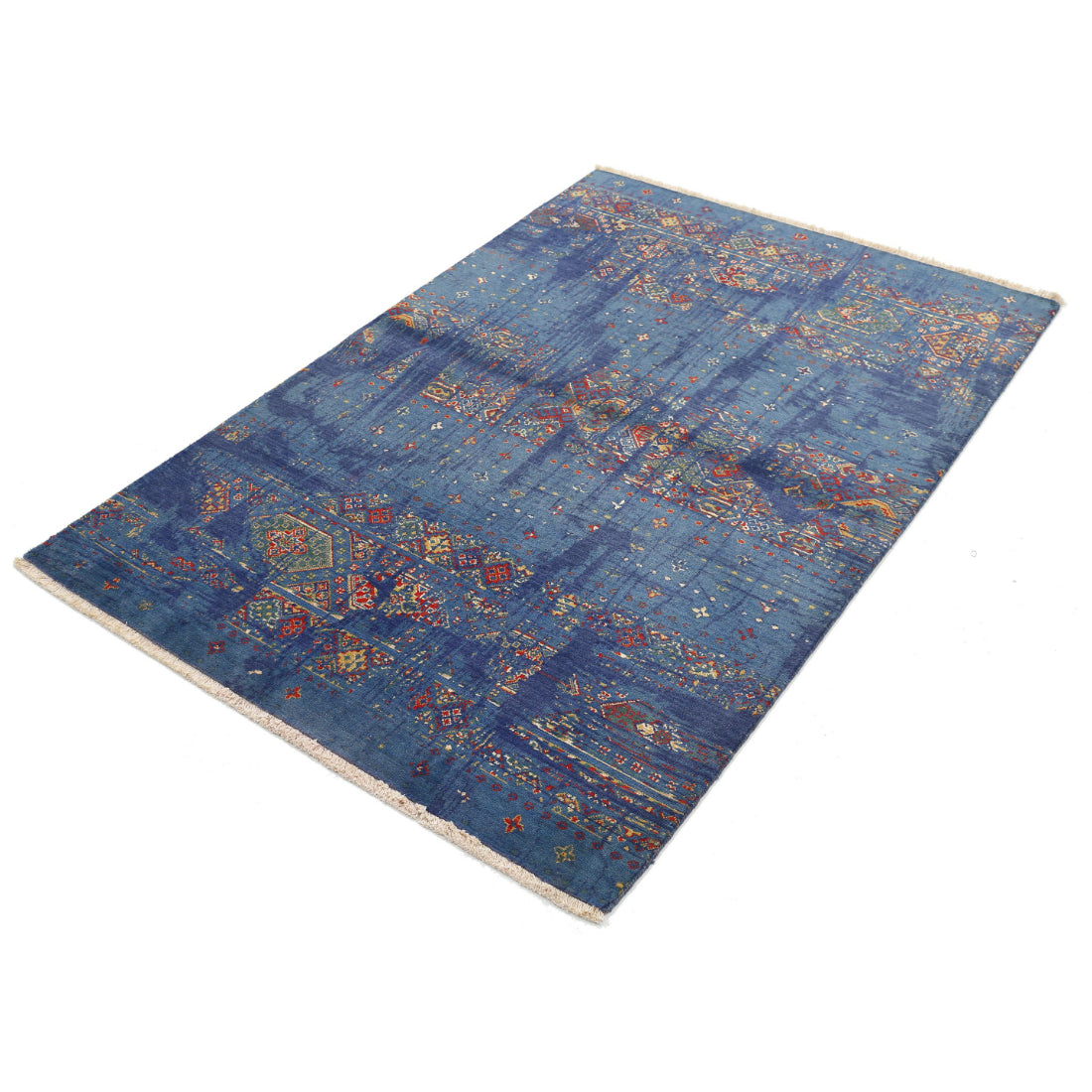 Alfombra Gulshan de lana y seda de bambú - 4'0'' x 5'10''