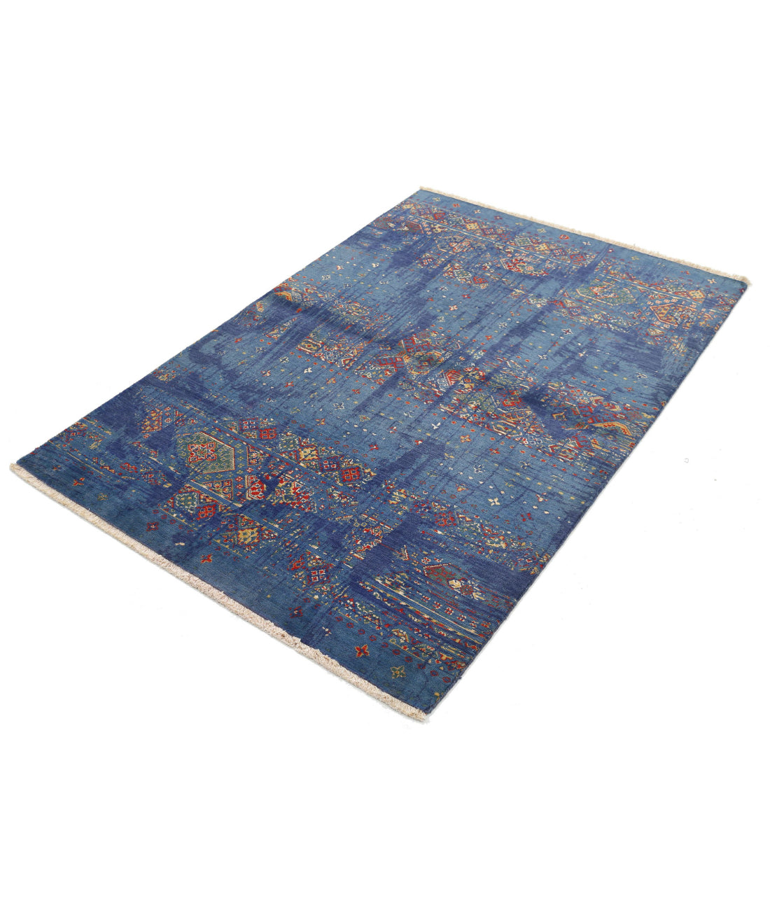 Alfombra Gulshan de lana y seda de bambú - 4'0'' x 5'10''