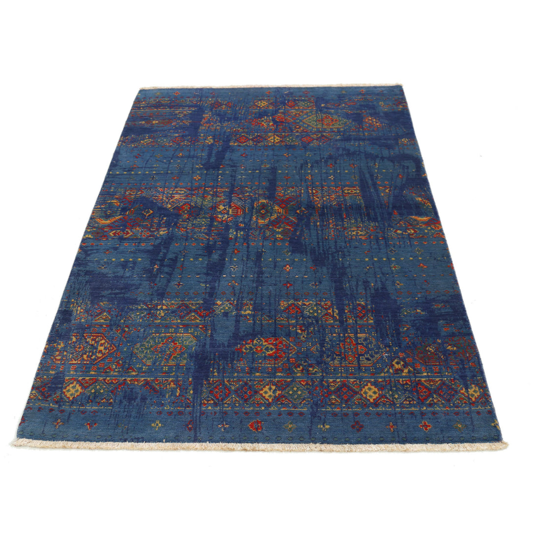 Alfombra Gulshan de lana y seda de bambú - 4'0'' x 5'10''