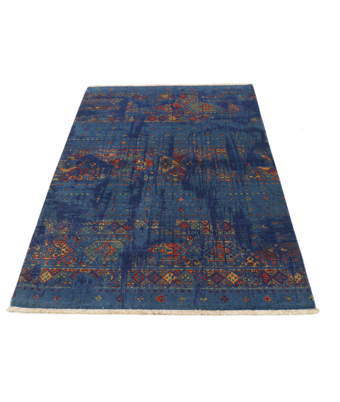 Alfombra Gulshan de lana y seda de bambú - 4'0'' x 5'10''