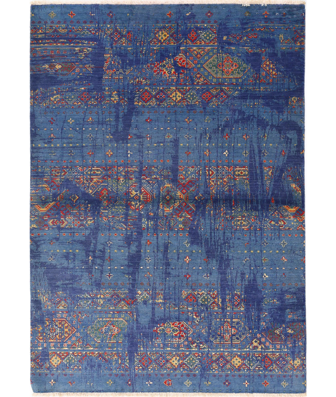 Alfombra Gulshan de lana y seda de bambú - 4'0'' x 5'10''