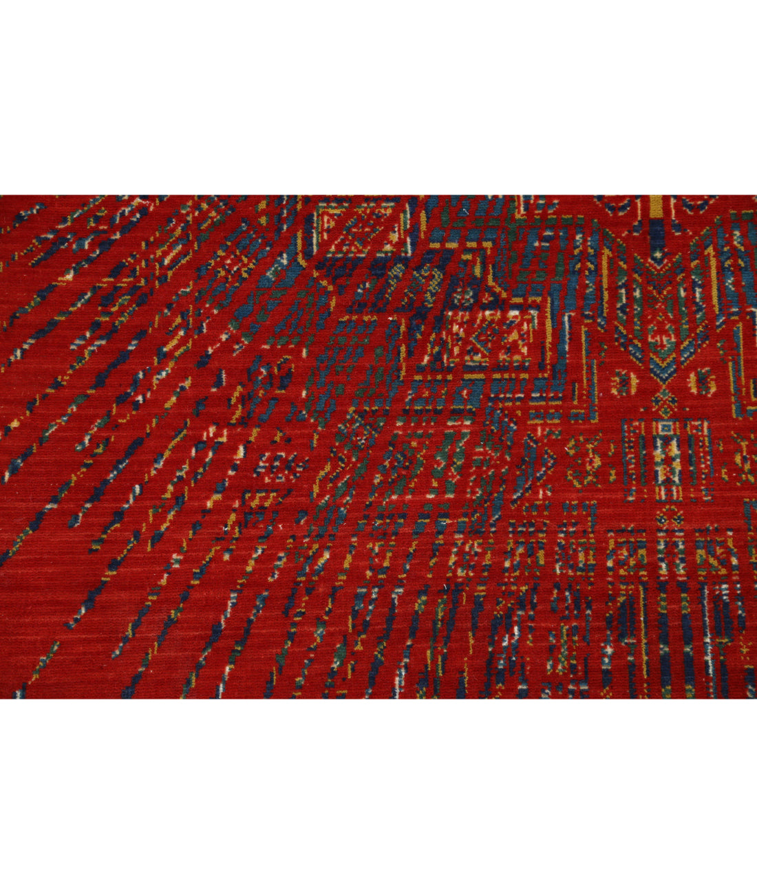 Gulshan Wool & Bamboo Silk Rug - 4'0'' x 5'9'' 4'0'' x 5'9'' (120 X 173) / Red / Blue