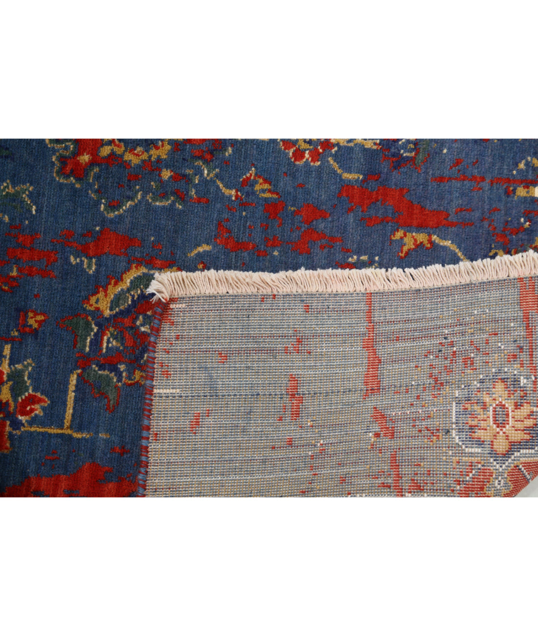 Gulshan Wool & Bamboo Silk Rug - 4'0'' x 5'10'' 4'0'' x 5'10'' (120 X 175) / Blue / Red