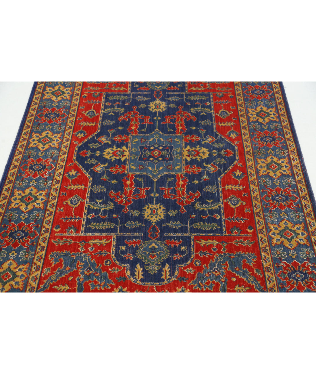Gulshan Wool & Bamboo Silk Rug - 3'10'' x 6'0'' 3'10'' x 6'0'' (115 X 180) / Red / Blue