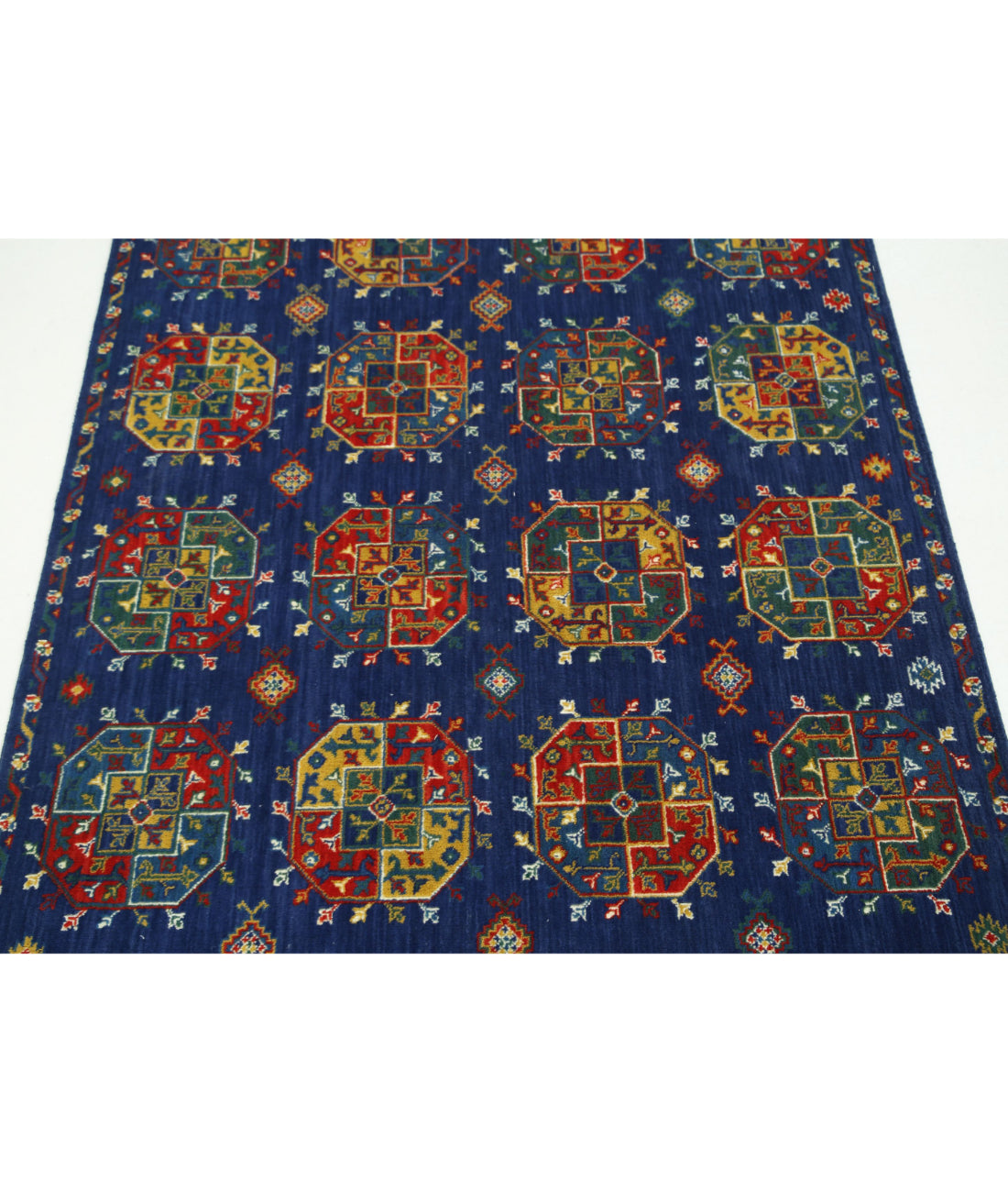 Gulshan Wool & Bamboo Silk Rug - 3'10'' x 6'0'' 3'10'' x 6'0'' (115 X 180) / Blue / Red