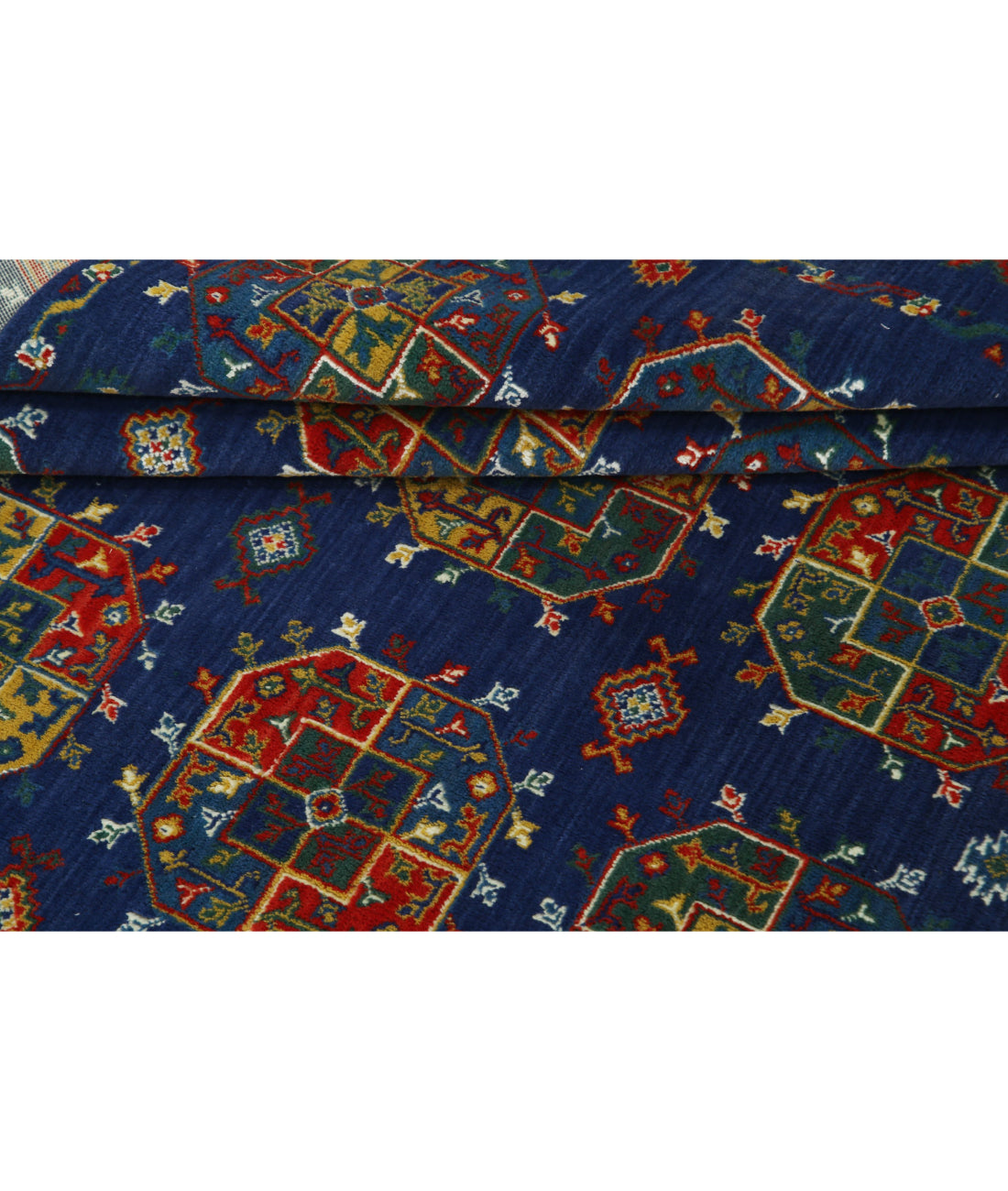 Gulshan Wool & Bamboo Silk Rug - 3'10'' x 6'0'' 3'10'' x 6'0'' (115 X 180) / Blue / Red