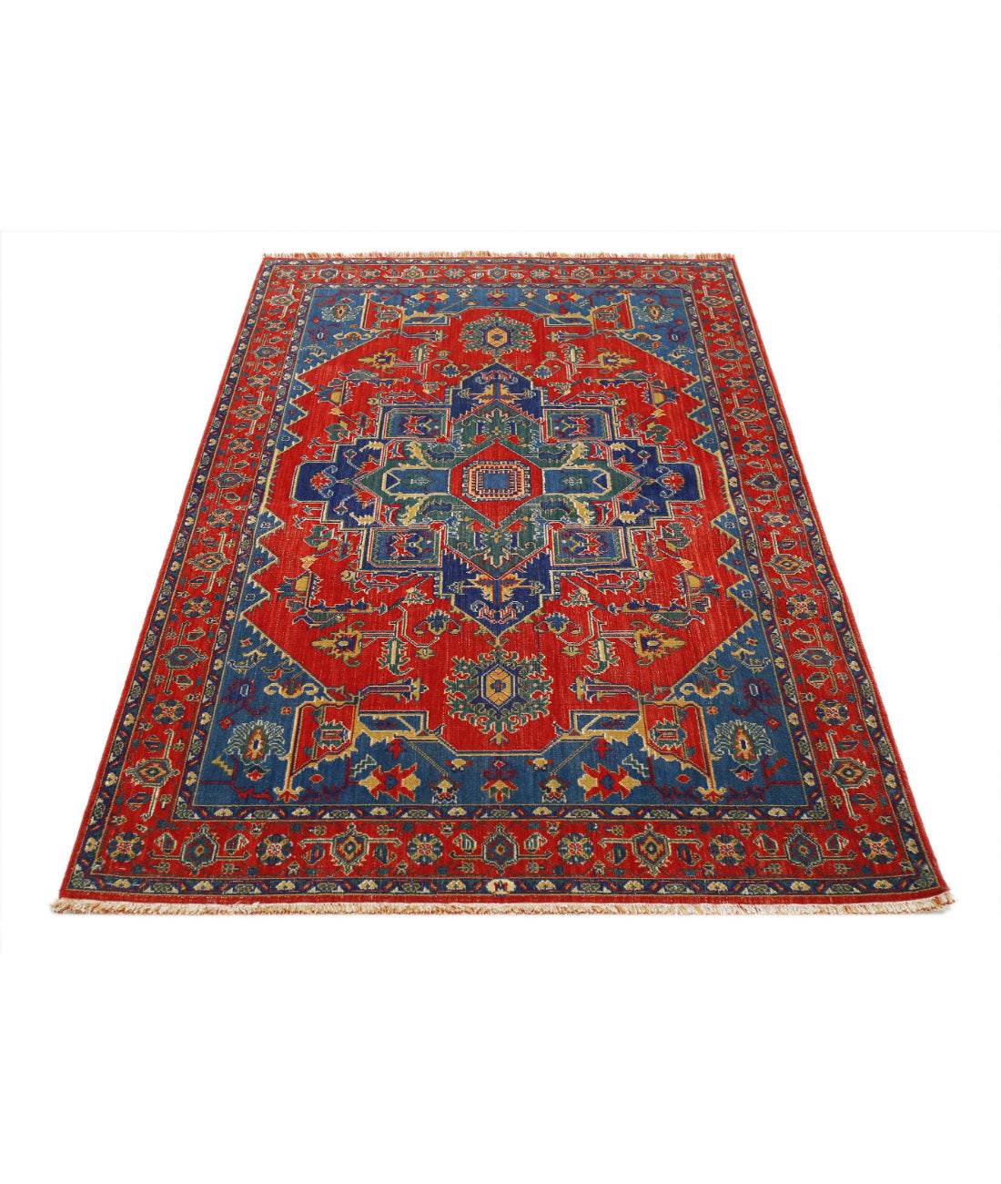 Gulshan Wool & Bamboo Silk Rug - 3'10'' x 6'0'' 3'10'' x 6'0'' (115 X 180) / Red / Blue