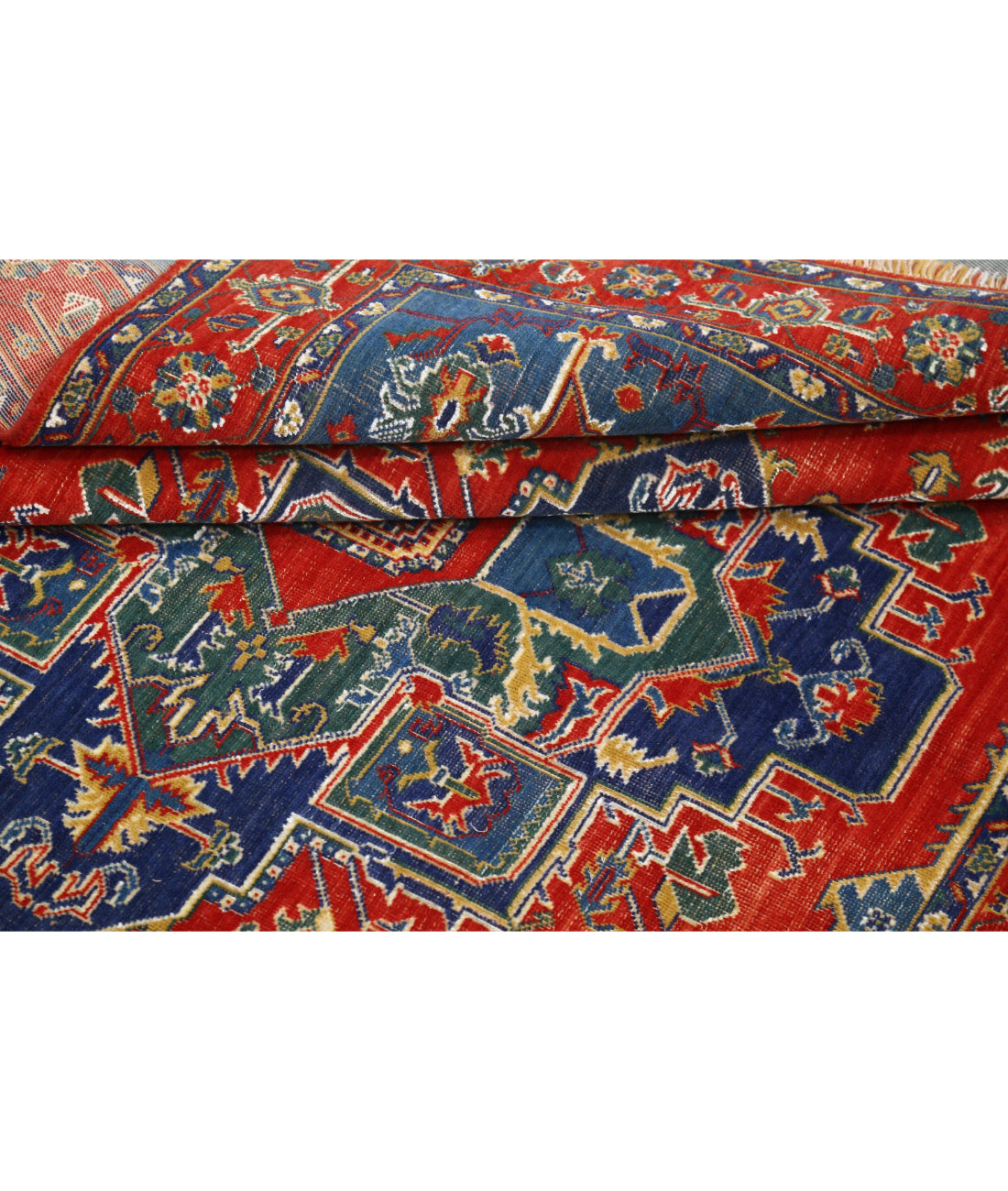 Gulshan Wool & Bamboo Silk Rug - 3'10'' x 6'0'' 3'10'' x 6'0'' (115 X 180) / Red / Blue