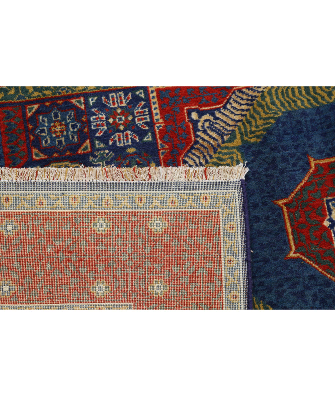 Gulshan Wool & Bamboo Silk Rug - 3'10'' x 6'0'' 3'10'' x 6'0'' (115 X 180) / Blue / Red